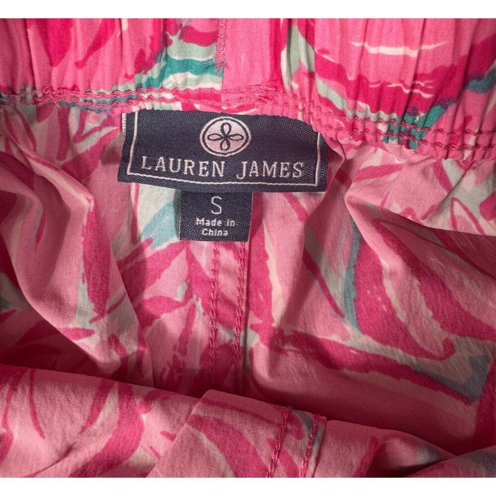 Lauren James Shorts Women Small Pink Floral Elastic Waist Casual Preppy - Picture 3 of 7